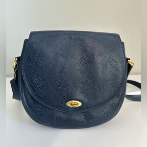 Low start Coach Midnight Blue Leather Crossbody Bag